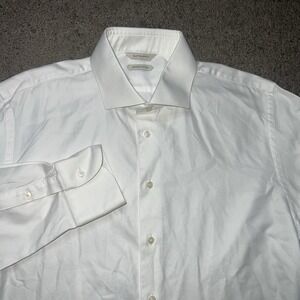 Suitsupply Shirt Men 44  17.5 White Tailored Button Egyptian Cotton Tessilmaglia